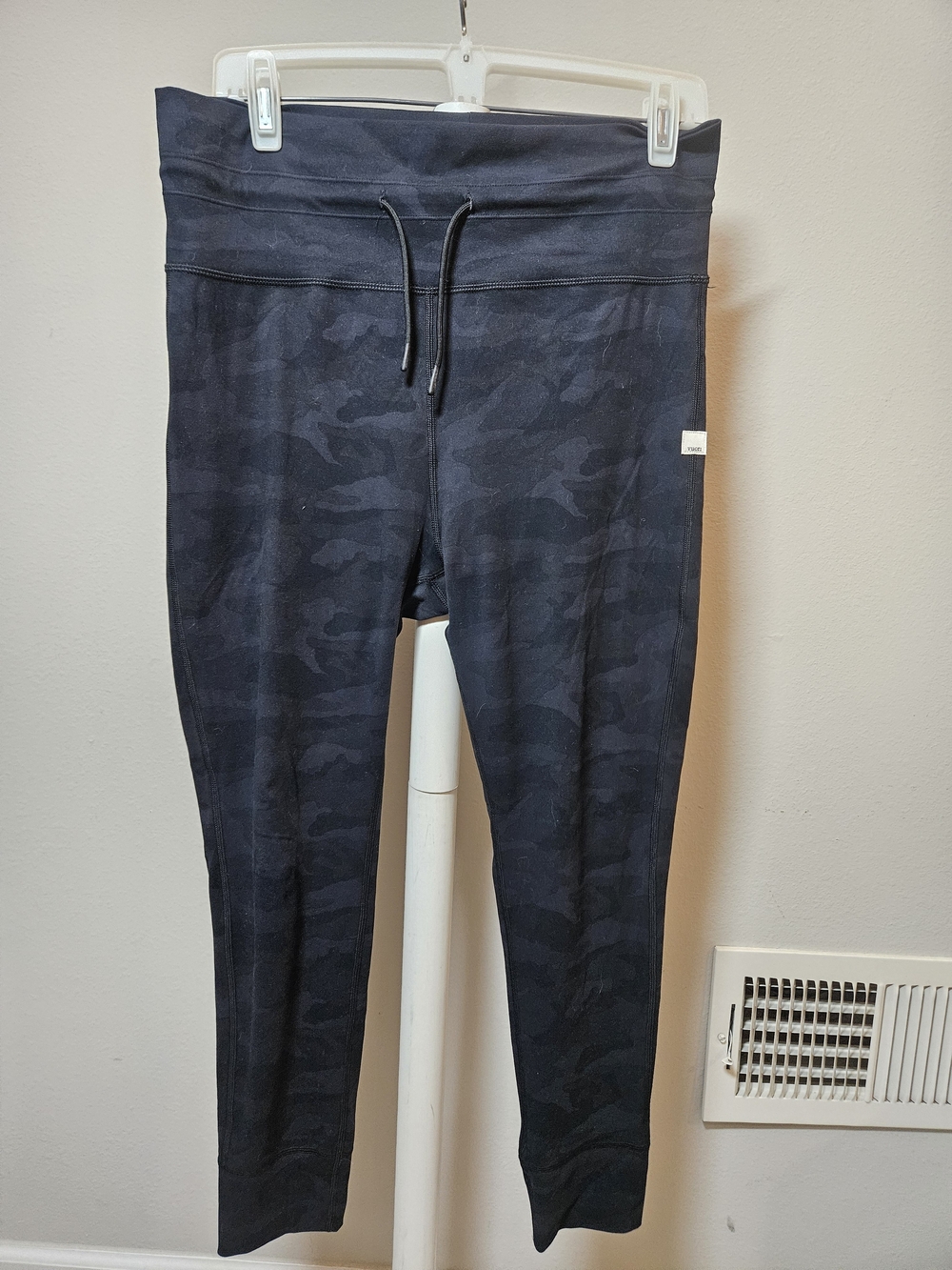 Vuori Kids Black Camo Leggings with Drawstring Waist